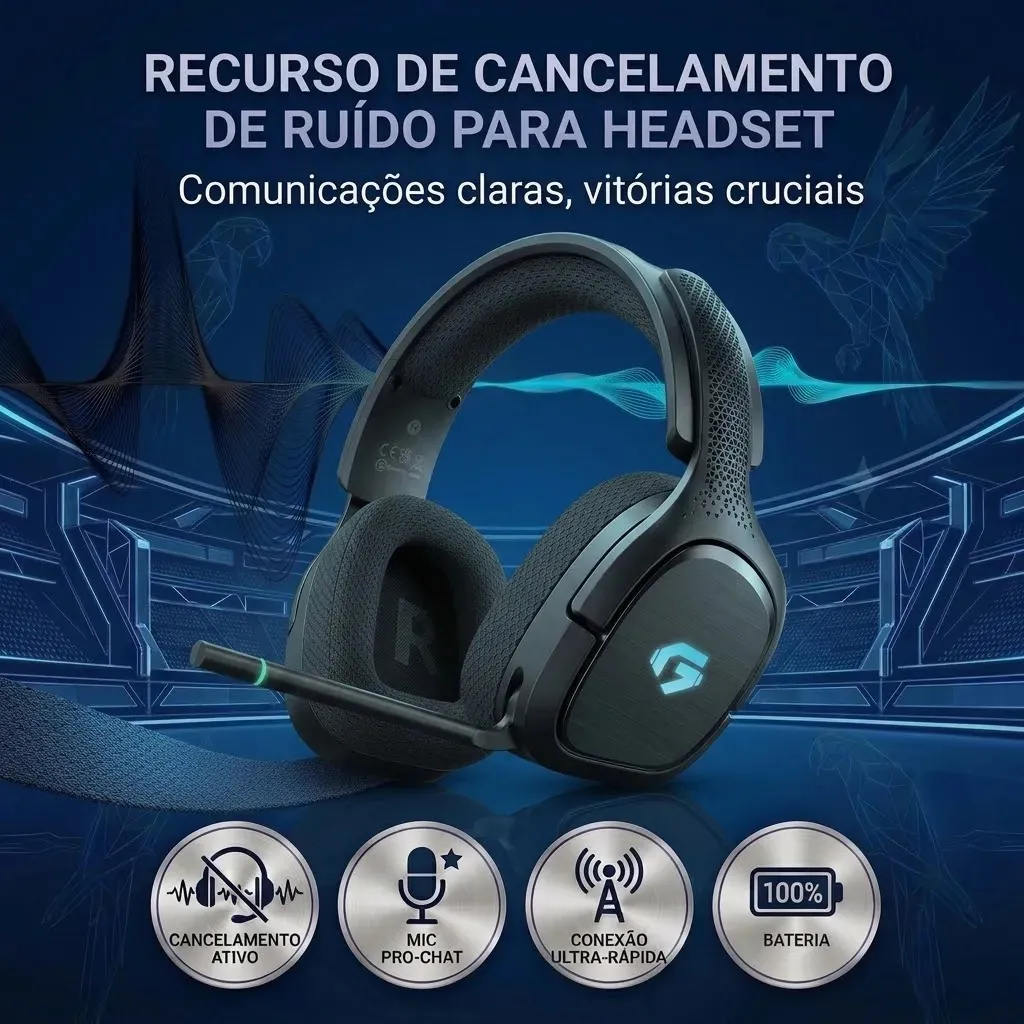 Miniatura de Fone De Ouvido Headset Gamer Sem Fio Olafvi Captain 700 Pro Over-ear Microfone Cancelamento Ruído Pc Videogame