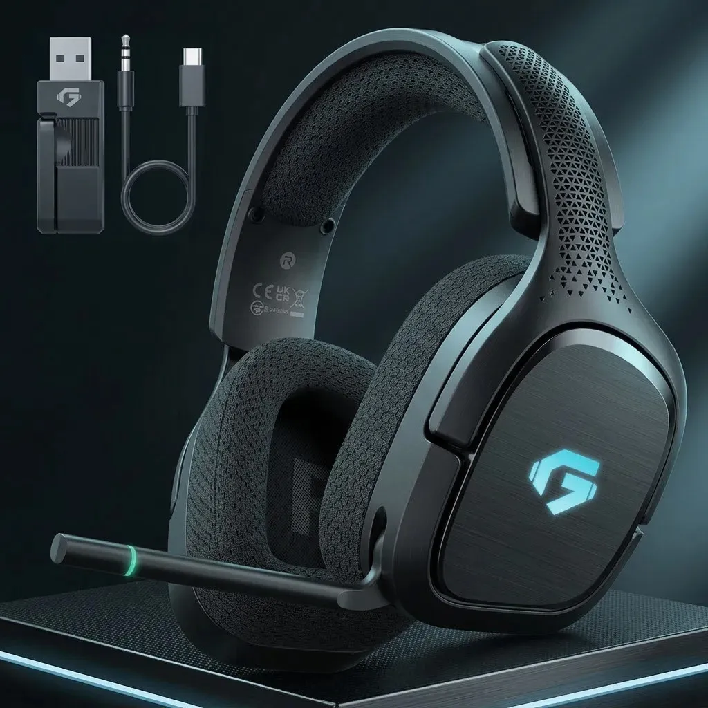 Miniatura de Fone De Ouvido Headset Gamer Sem Fio Olafvi Captain 700 Pro Over-ear Microfone Cancelamento Ruído Pc Videogame