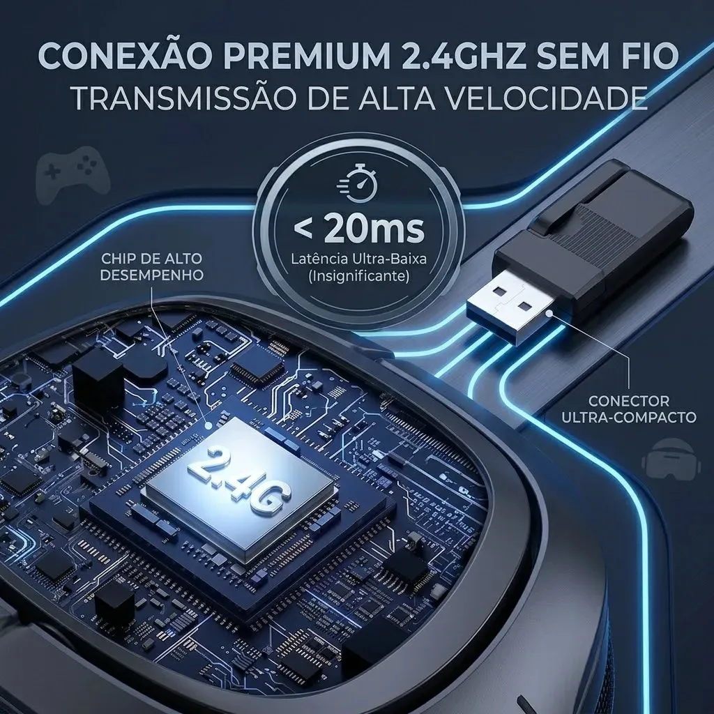 Miniatura de Fone De Ouvido Headset Gamer Sem Fio Olafvi Captain 700 Pro Over-ear Microfone Cancelamento Ruído Pc Videogame