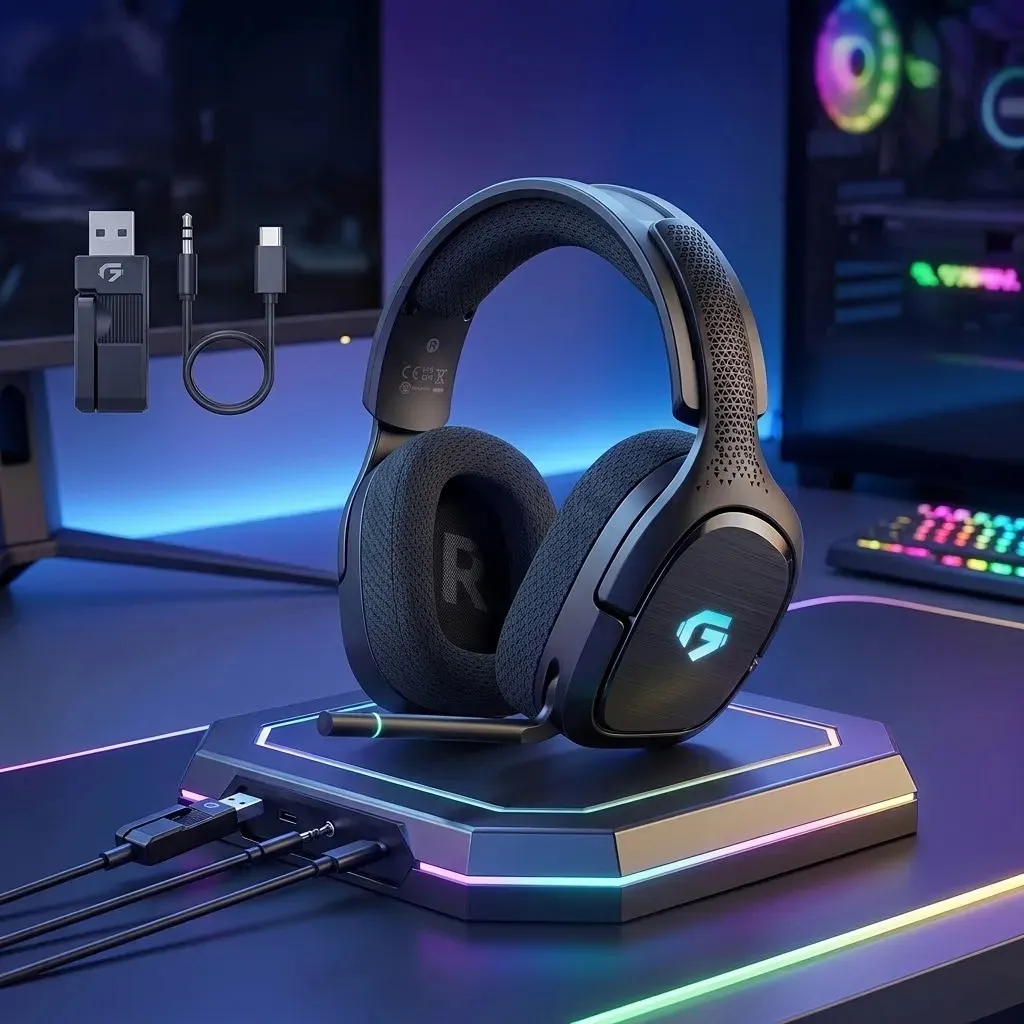 Miniatura de Fone De Ouvido Headset Gamer Sem Fio Olafvi Captain 700 Pro Over-ear Microfone Cancelamento Ruído Pc Videogame