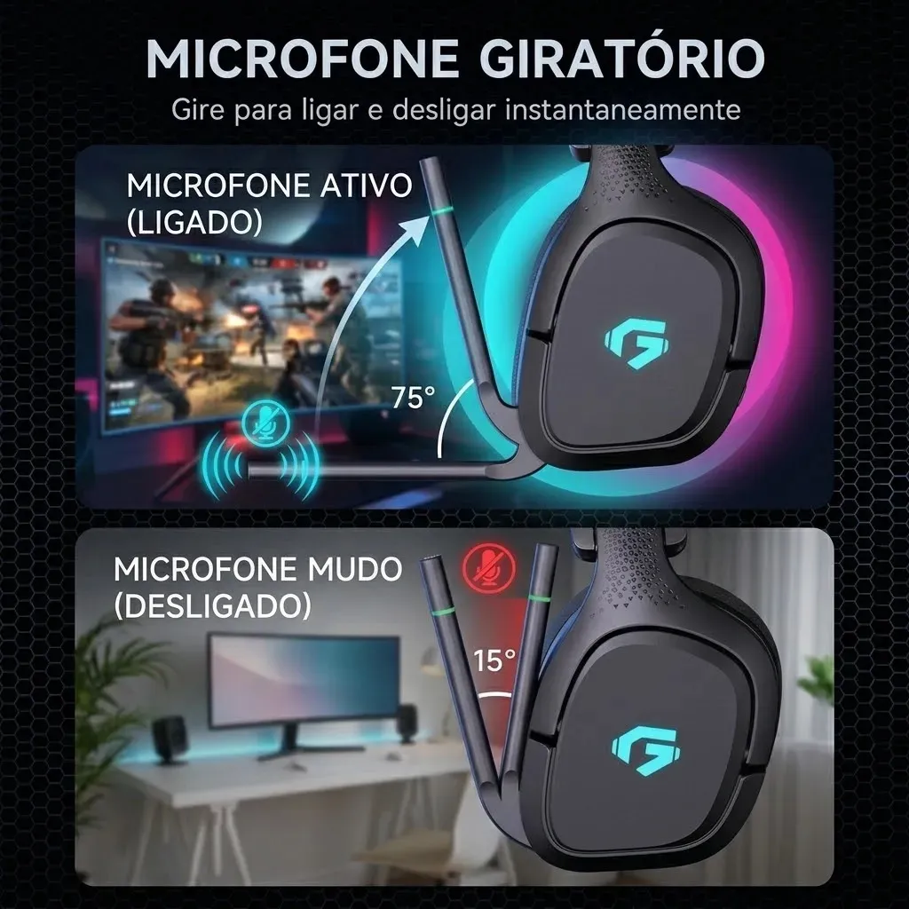 Miniatura de Fone De Ouvido Headset Gamer Sem Fio Olafvi Captain 700 Pro Over-ear Microfone Cancelamento Ruído Pc Videogame